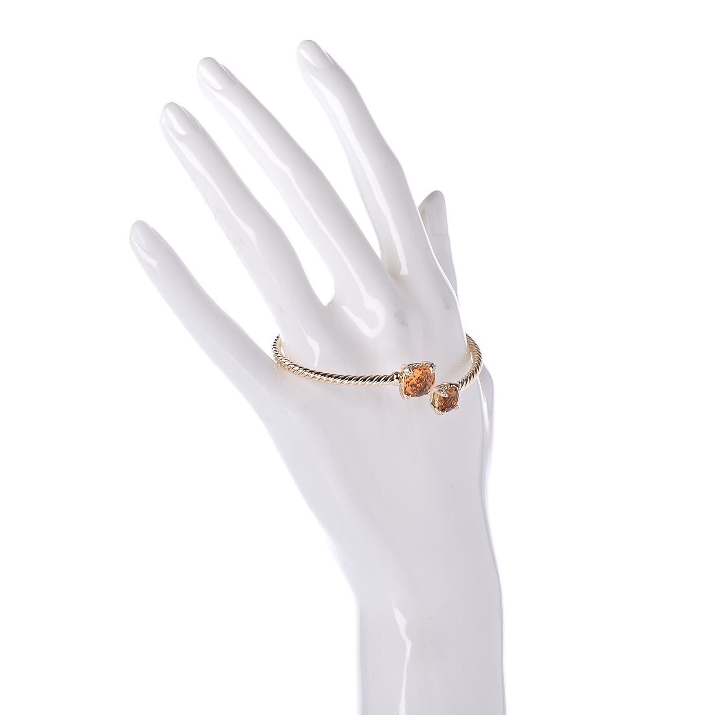 18K Yellow Gold Diamond Citrine Chatelaine Bypass Bracelet