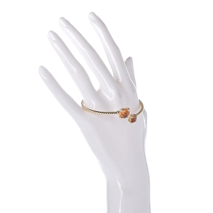 David Yurman 18K Yellow Gold Diamond Citrine Chatelaine Bypass Bracelet 2 of 5