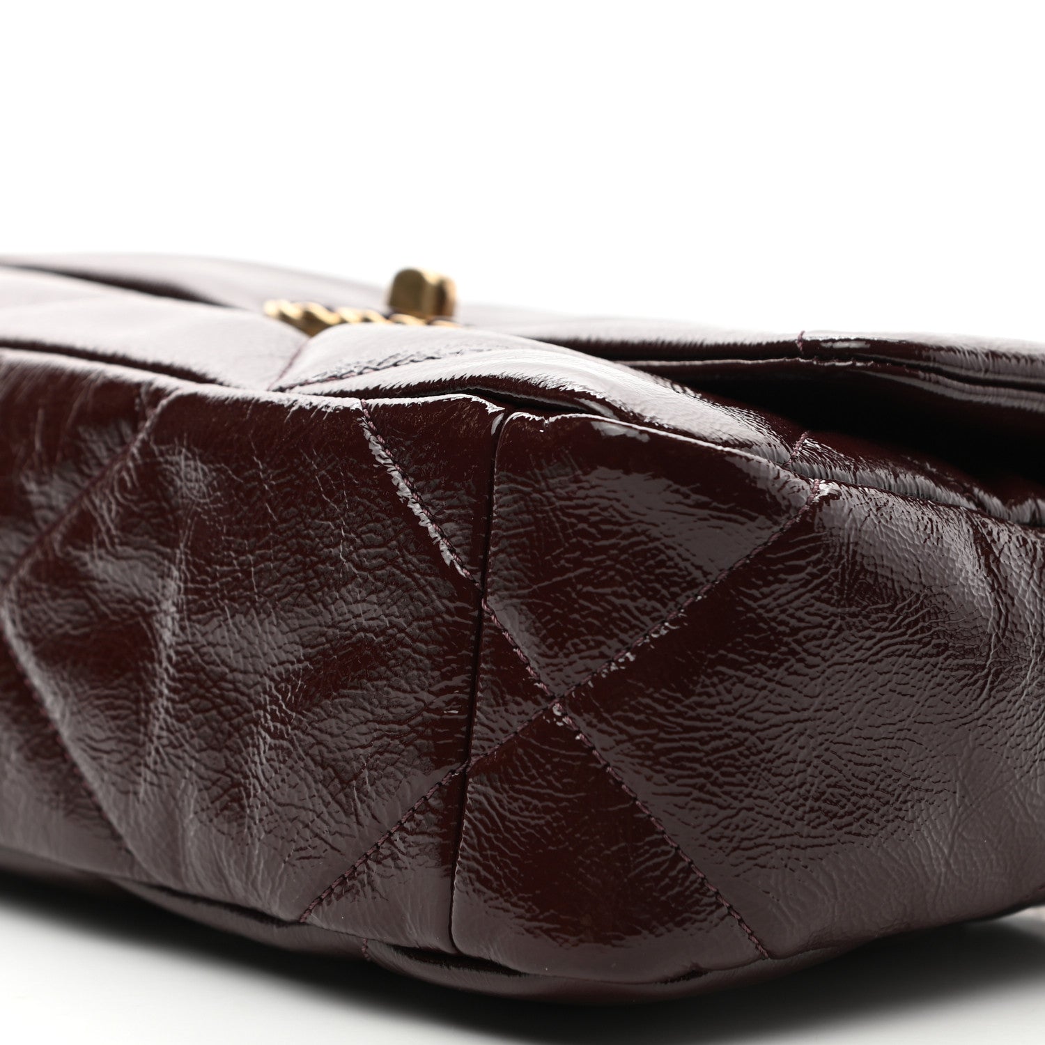 Chanel Shiny Crumpled Calfskin Quilted Medium Chanel 19 Flap Burgundy 9 of 9