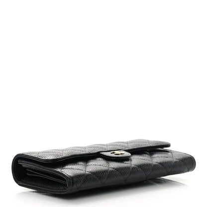 Chanel Caviar Quilted Large Gusset Flap Wallet Black 4 of 11