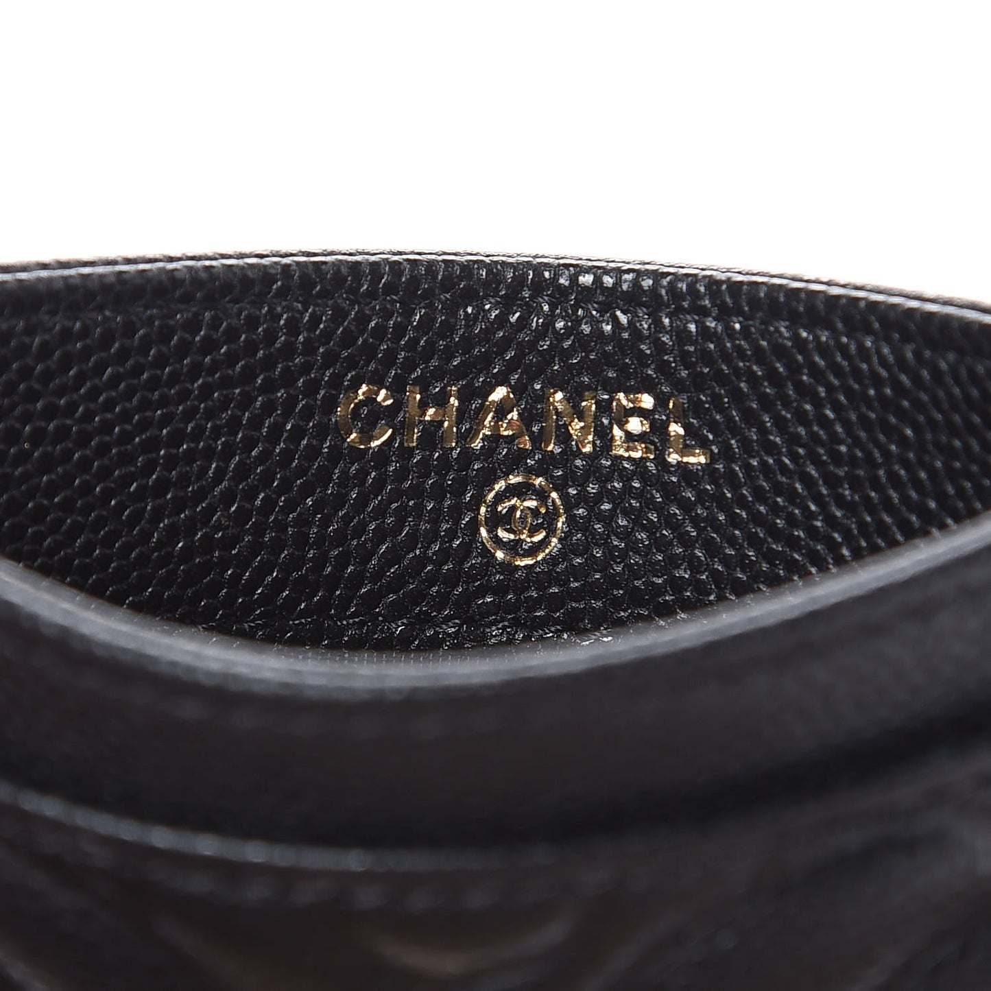 Caviar Camellia Embossed Card Holder Black