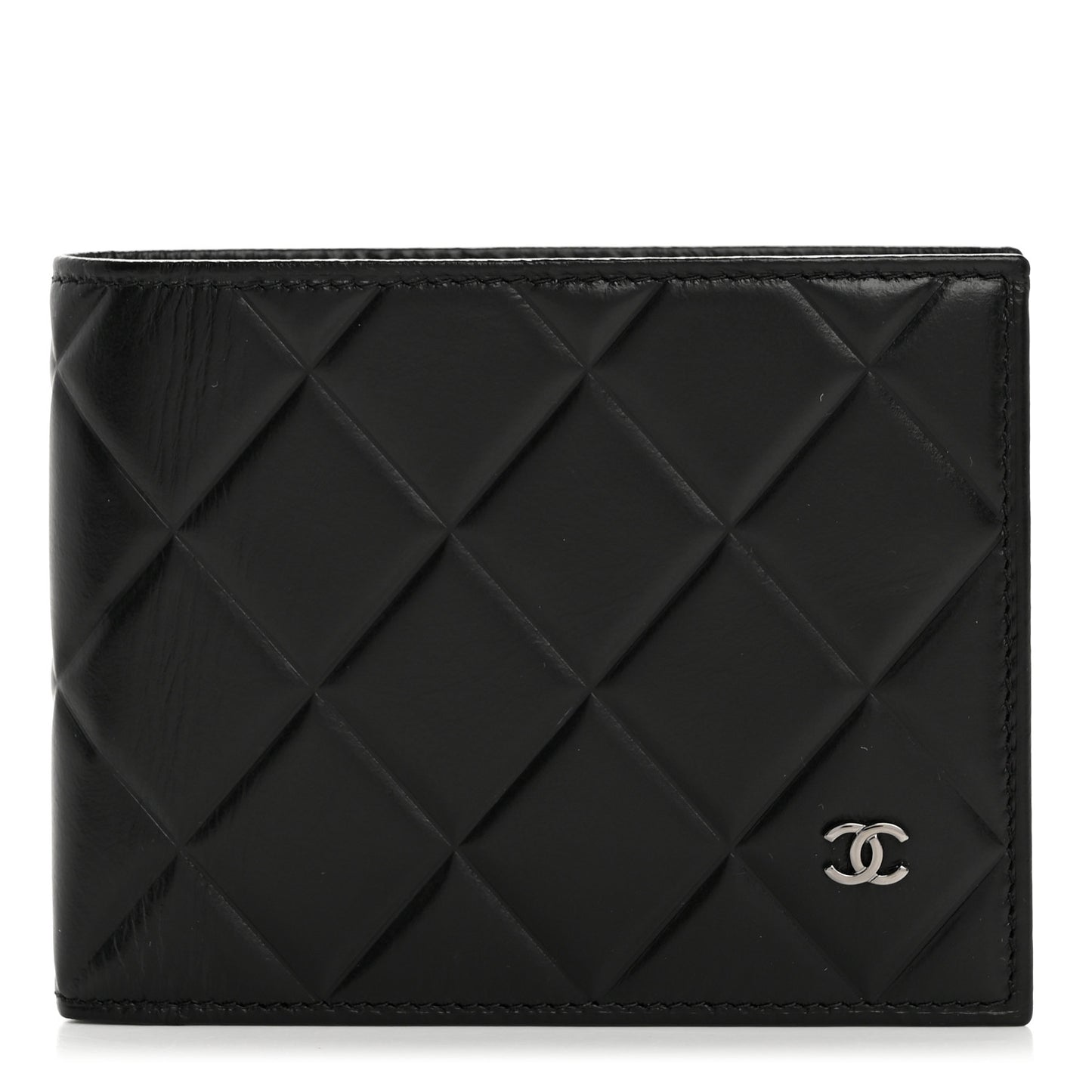 Calfskin Quilted Mens Small Pour Monsieur Wallet Black