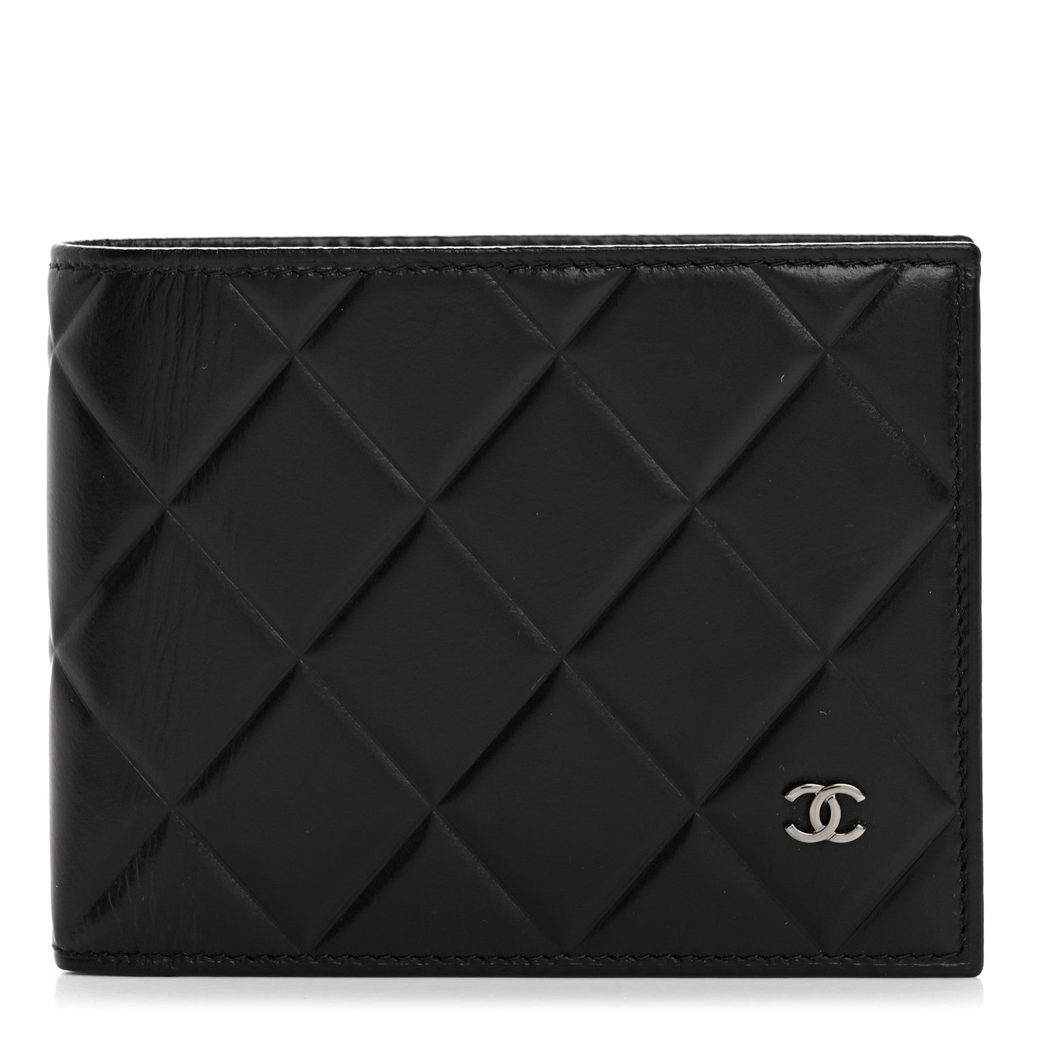 Chanel Calfskin Quilted Mens Small Pour Monsieur Wallet Black 1 of 11