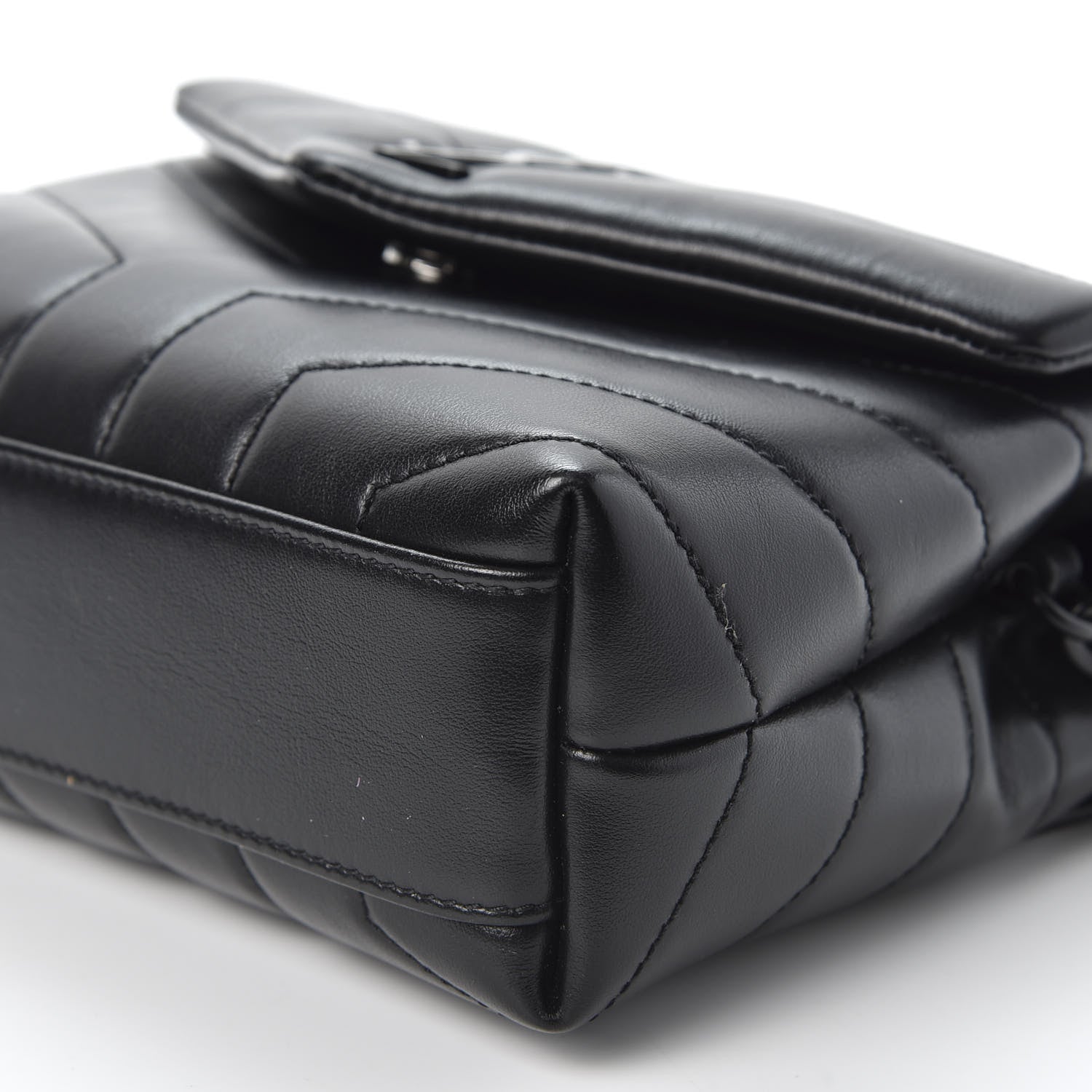 Saint Laurent Calfskin Y Quilted Monogram Toy Loulou Crossbody Bag Black 6 of 10