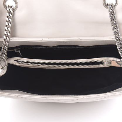 Saint Laurent Calfskin Y Quilted Monogram Medium Loulou Chain Satchel White 6 of 12