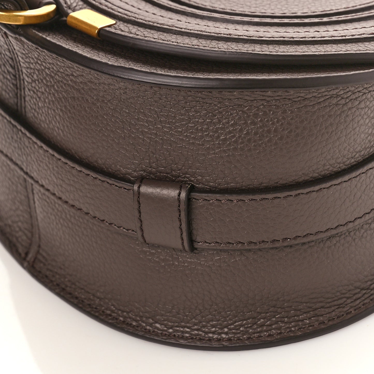 Grained Calfskin Small Marcie Saddle Bag Bold Brown