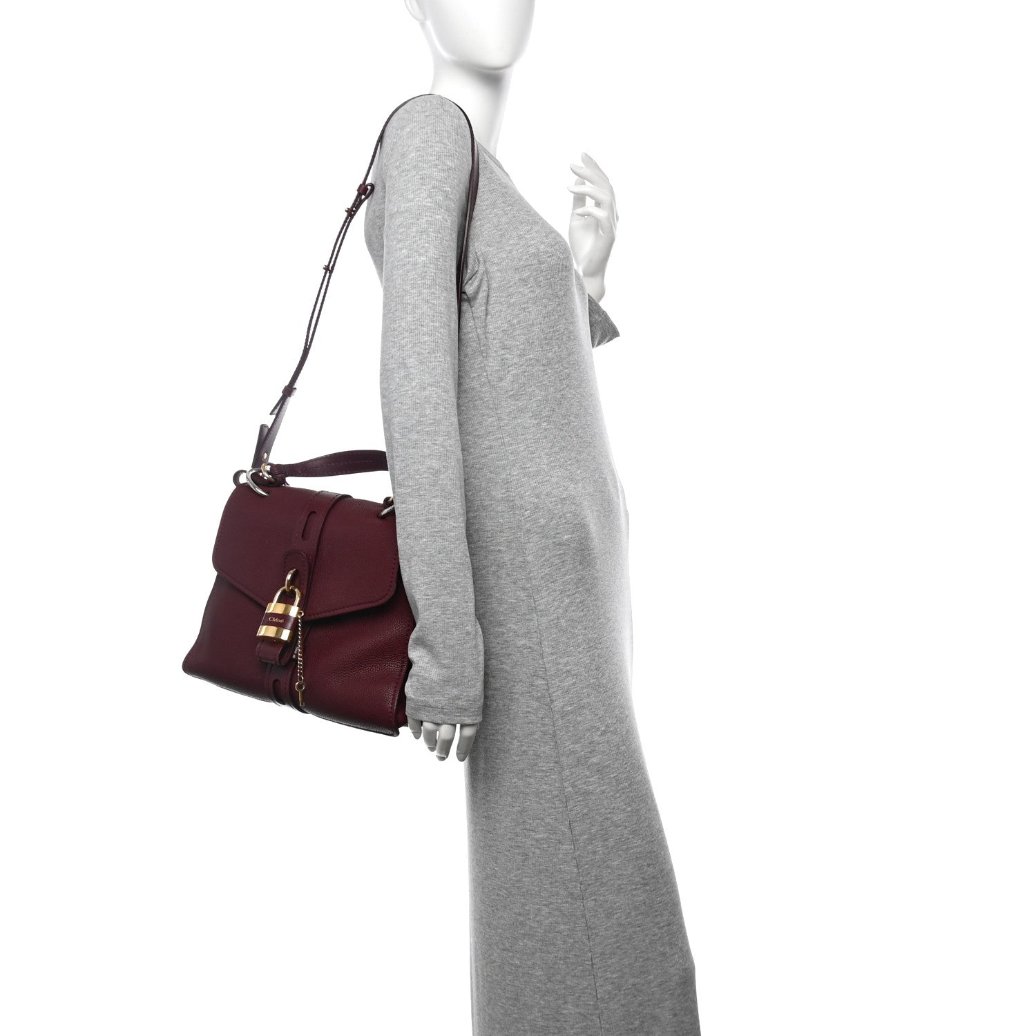Chloe Grained Calfskin Medium Aby Day Shoulder Bag Red 2 of 12