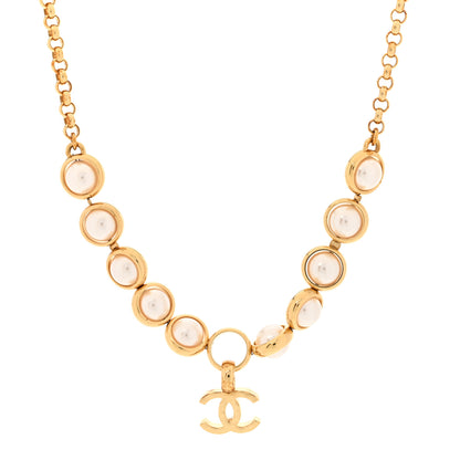 Chanel Pearl CC Short Necklace Gold 1 of 5