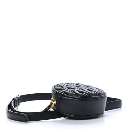 Miu Miu Nappa Matelasse Mini Round Belt Bag Black 3 of 4