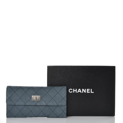 Chanel Iridescent Caviar Quilted Large Reissue Flap Wallet Blue 9 of 9