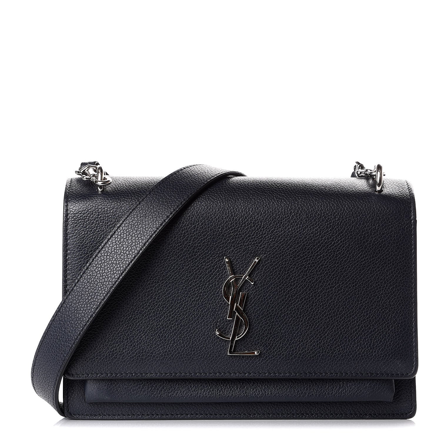 Saint Laurent Grained Calfskin Medium Monogram Sunset Navy Blue 1 of 9