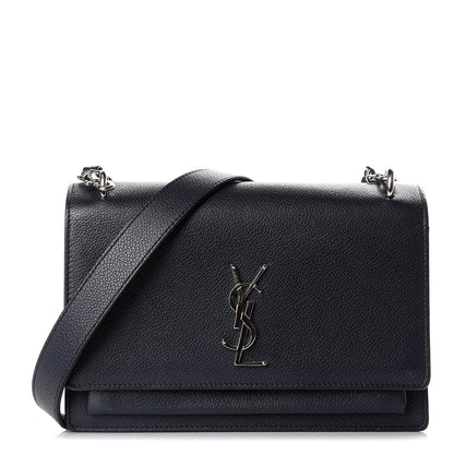 Saint Laurent Grained Calfskin Medium Monogram Sunset Navy Blue 1 of 9