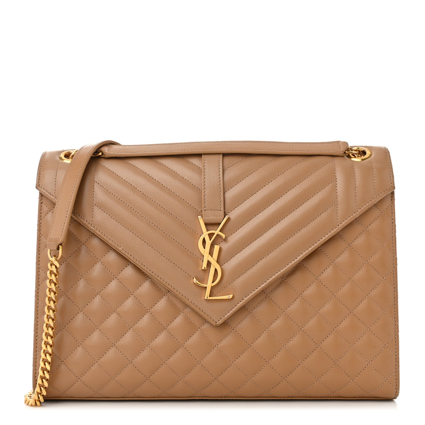 Grain De Poudre Textured Mixed Matelasse Triquilt Large Monogram Satchel Cork