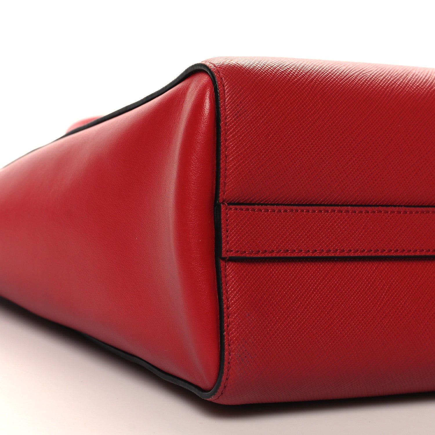Prada Saffiano Soft Calfskin Tote Fuoco 8 of 9