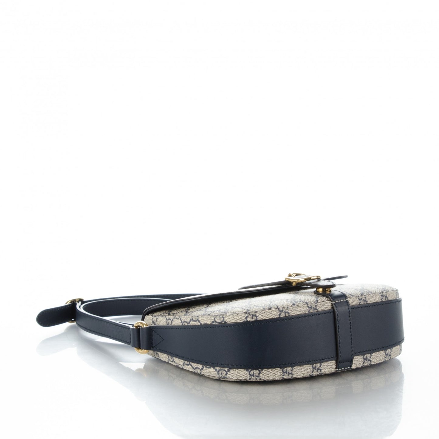 GG Supreme Monogram Small Messenger Shoulder Bag Beige Blue Navy