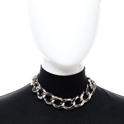 Chanel Chain Link CC Choker Necklace Silver 2 of 4