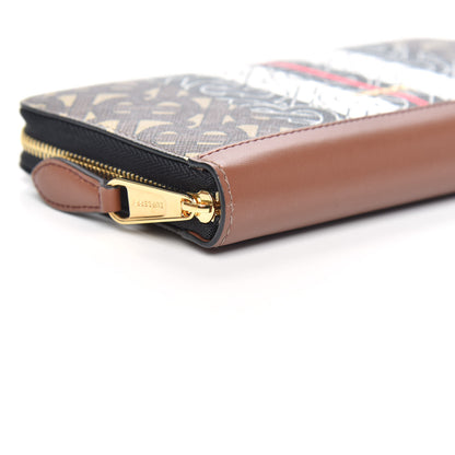 Burberry E-Canvas Monogram Stripe Zip Around Wallet Black 7 of 9