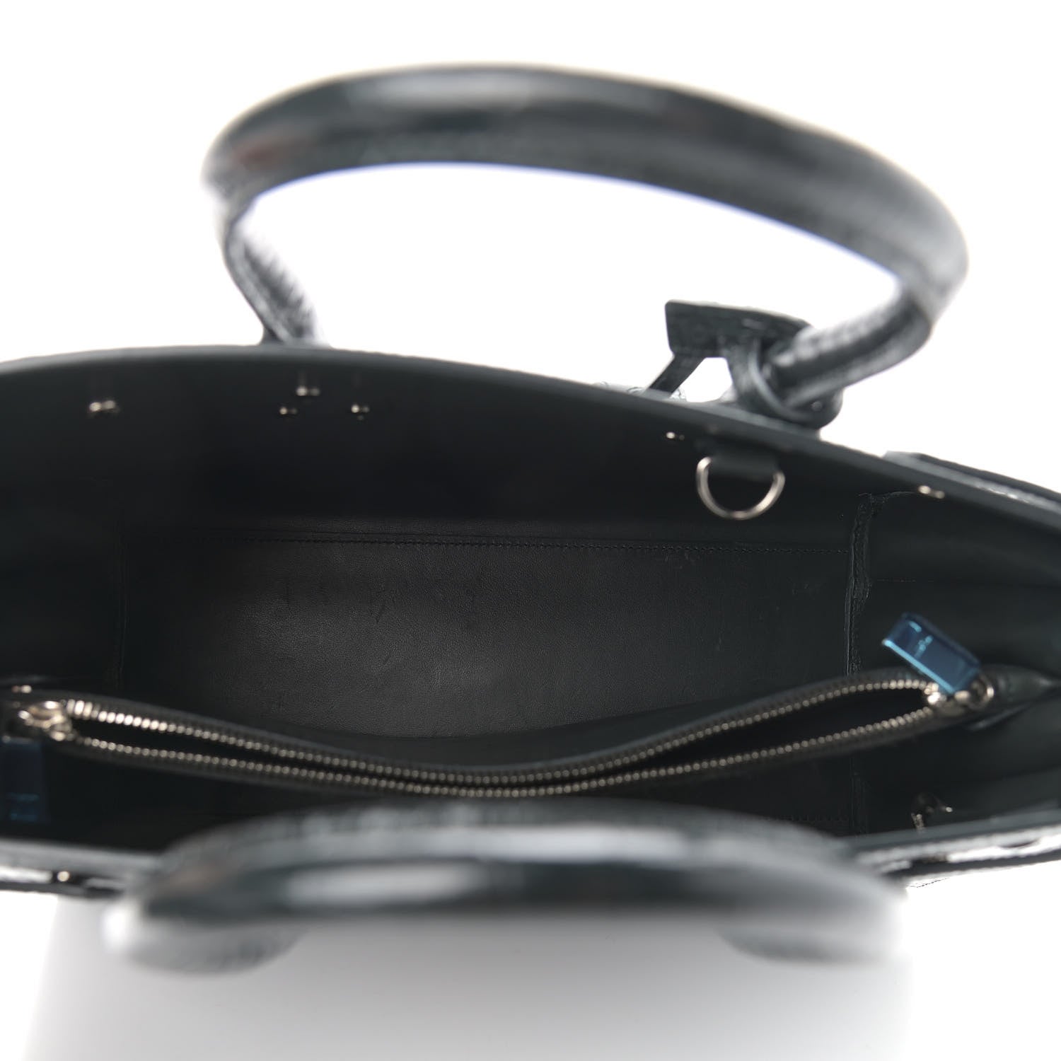 Saint Laurent Patent Crocodile Embossed Small Sac de Jour Black 5 of 9