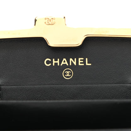 Chanel Glazed Goatskin Quilted Small Box With Chain Black 6 of 10