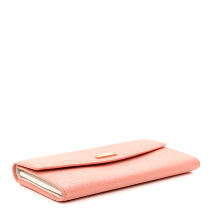 Fendi Vitello Elite Bi-Color Simply Continental Wallet Pesca White Plaster 4 of 11