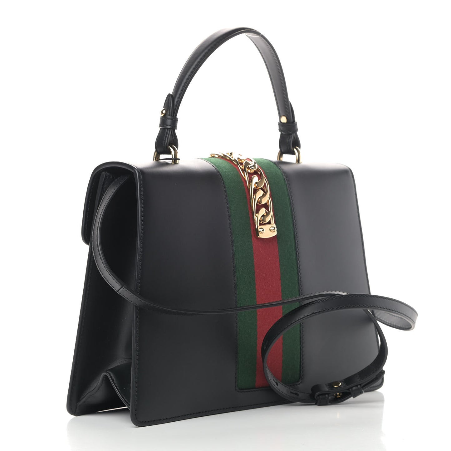 Calfskin Medium Sylvie Top Handle Bag Black