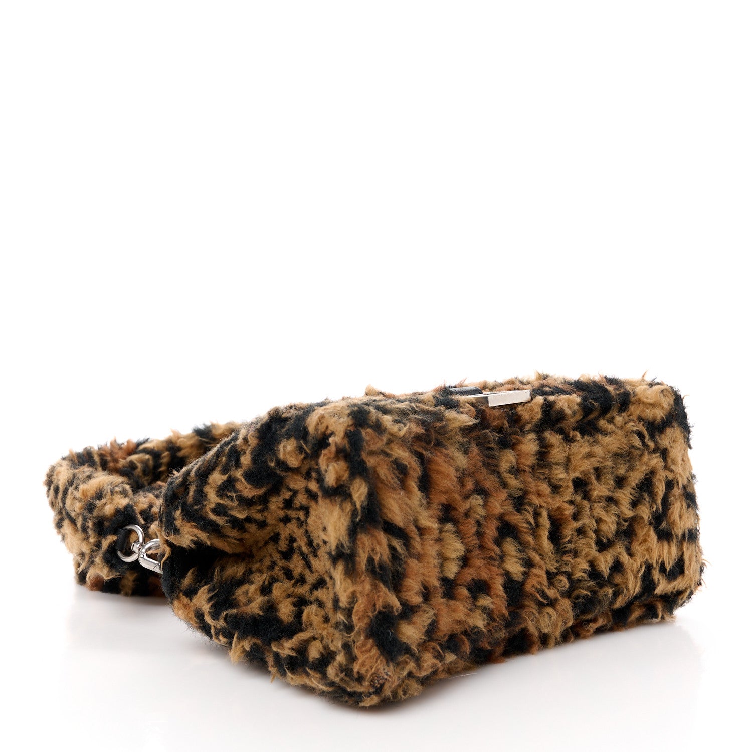 Balenciaga Fleece Leopard Print Small Hourglass Top Handle Bag Brown 4 of 11
