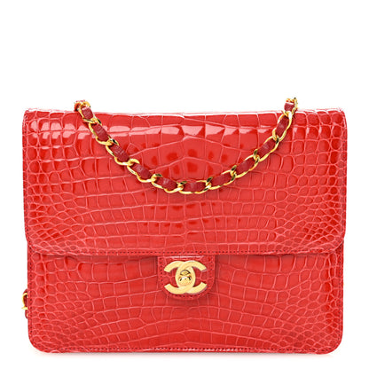 Chanel Shiny Alligator Small Single Flap Red 1 of 10
