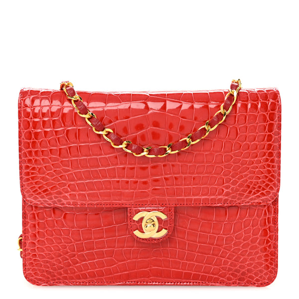 Chanel Shiny Alligator Small Single Flap Red 1785947 – FASHIONPHILE