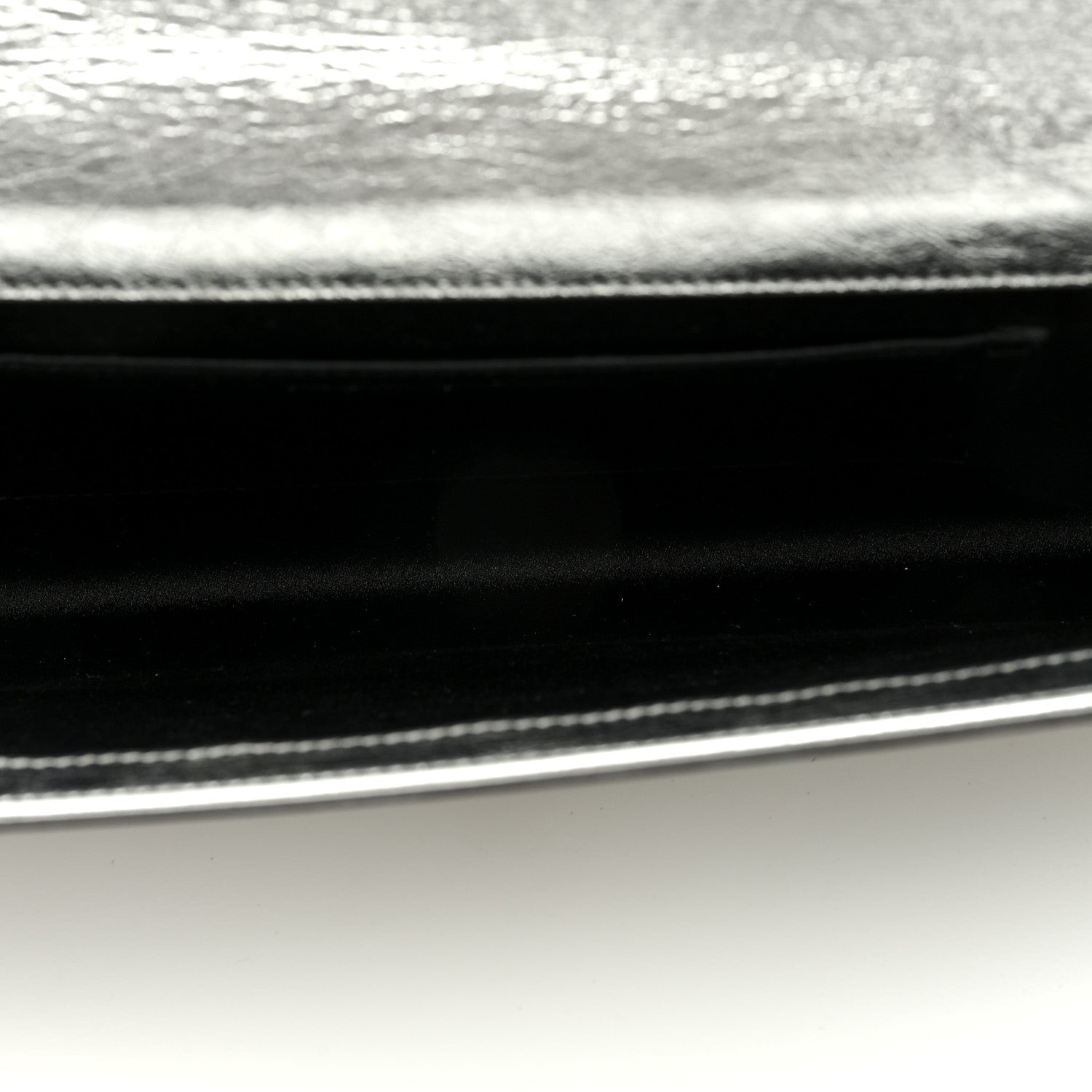 Saint Laurent Metallic Calfskin Monogram Large Belle De Jour Clutch Silver 5 of 6