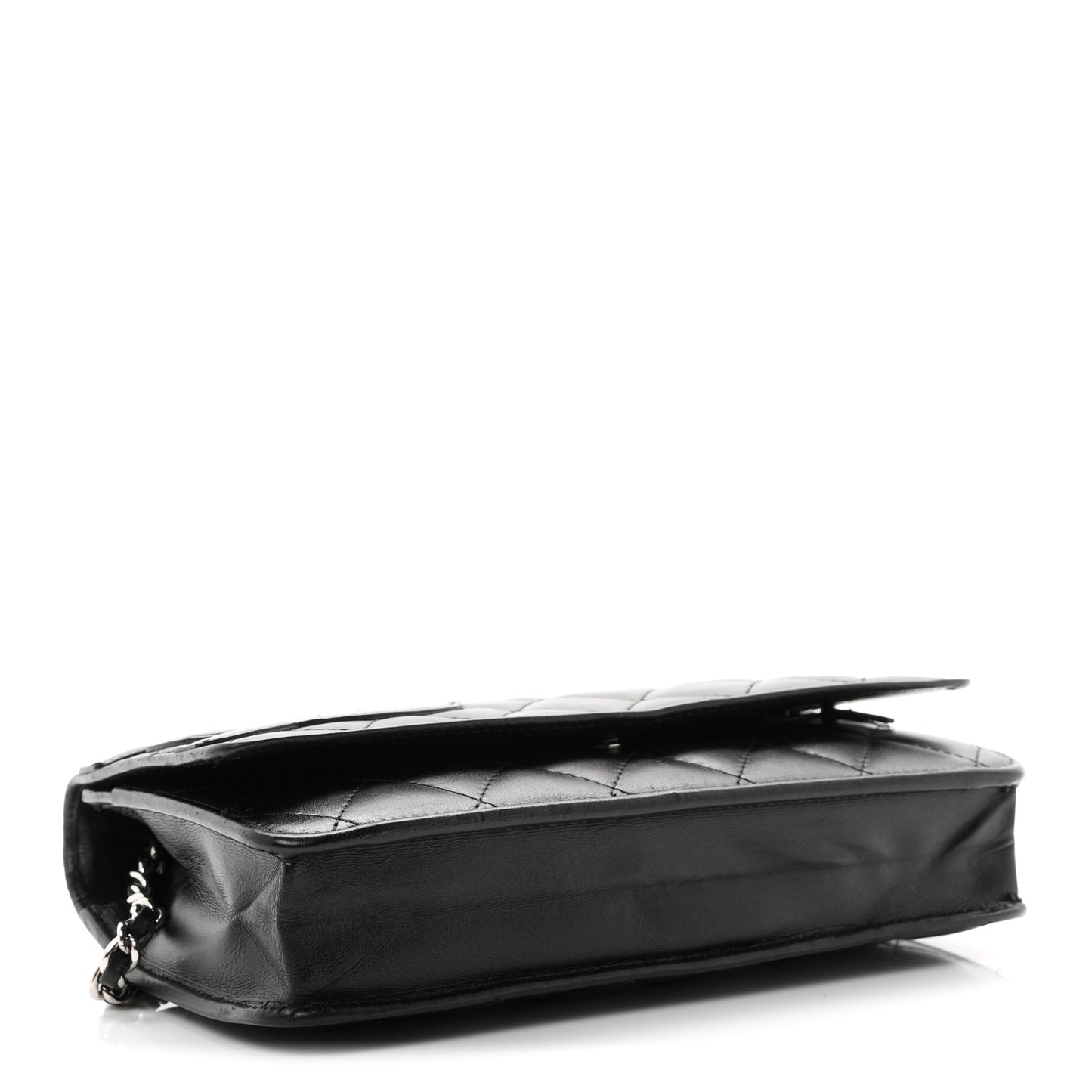 Calfskin Quilted Cambon Wallet on Chain WOC Black