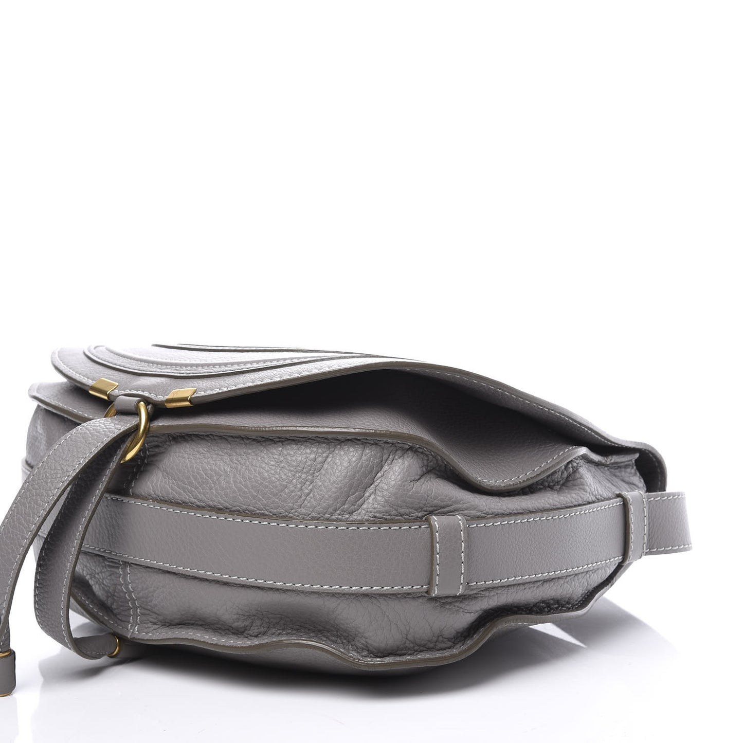 Calfskin Medium Marcie Round Crossbody Bag Cashmere Grey