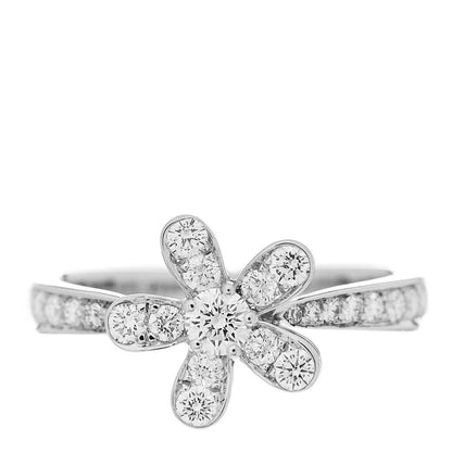 Van Cleef & Arpels 18K White Gold Diamond Socrate Ring 48 4.5 1 of 7