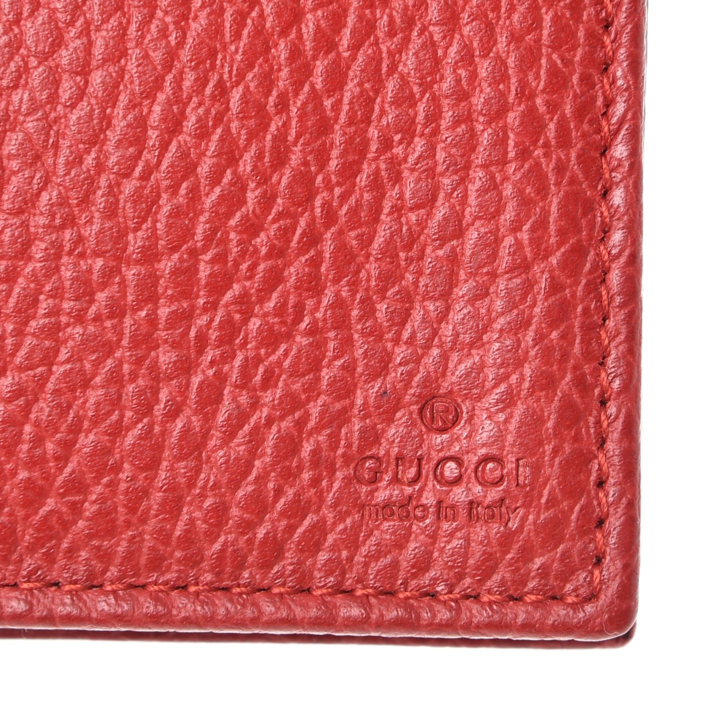 Dollar Calfskin Mini Swing Wallet Bag Red