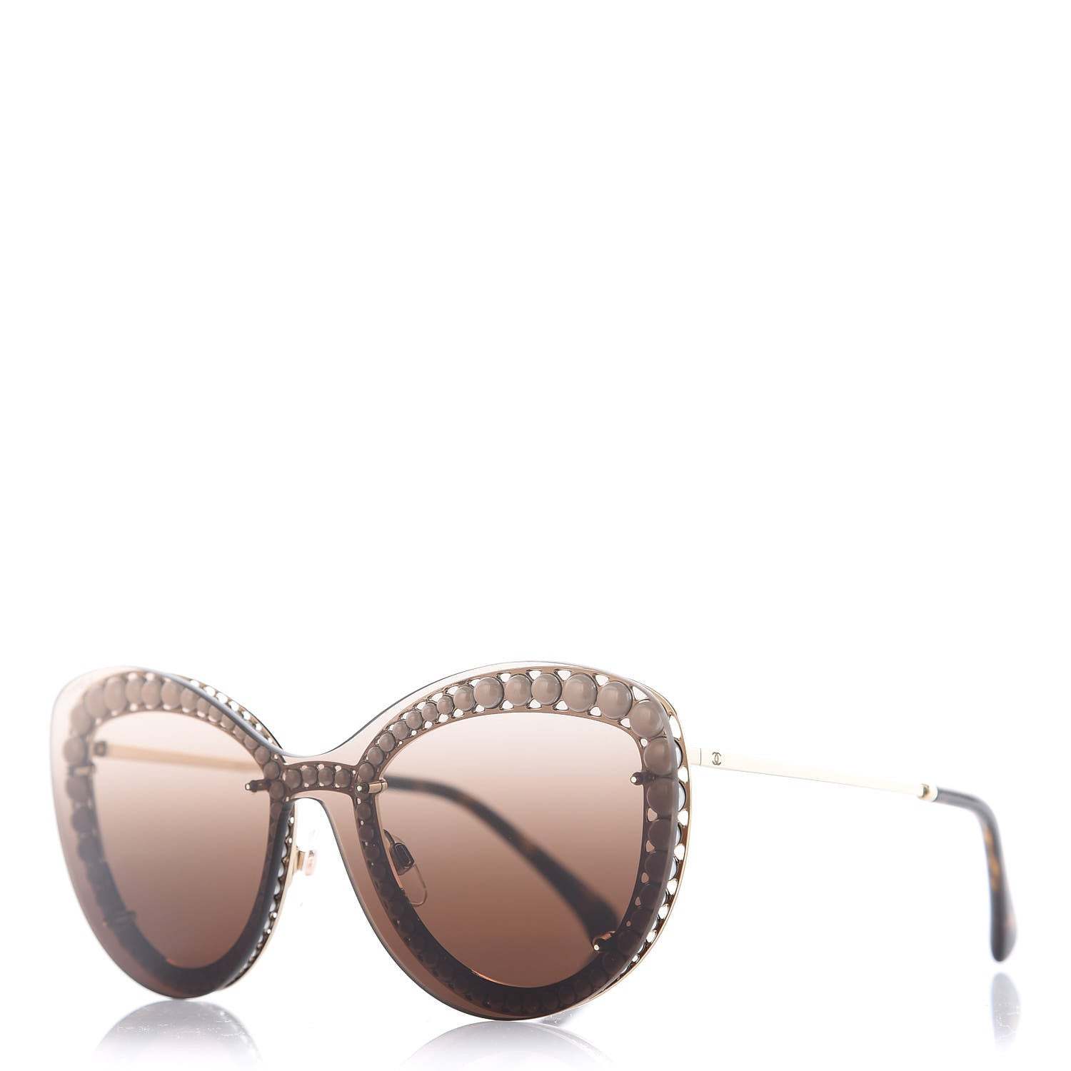Chanel Acetate Metal Pearl Butterfly Sunglasses 4236-H Brown 1 of 7
