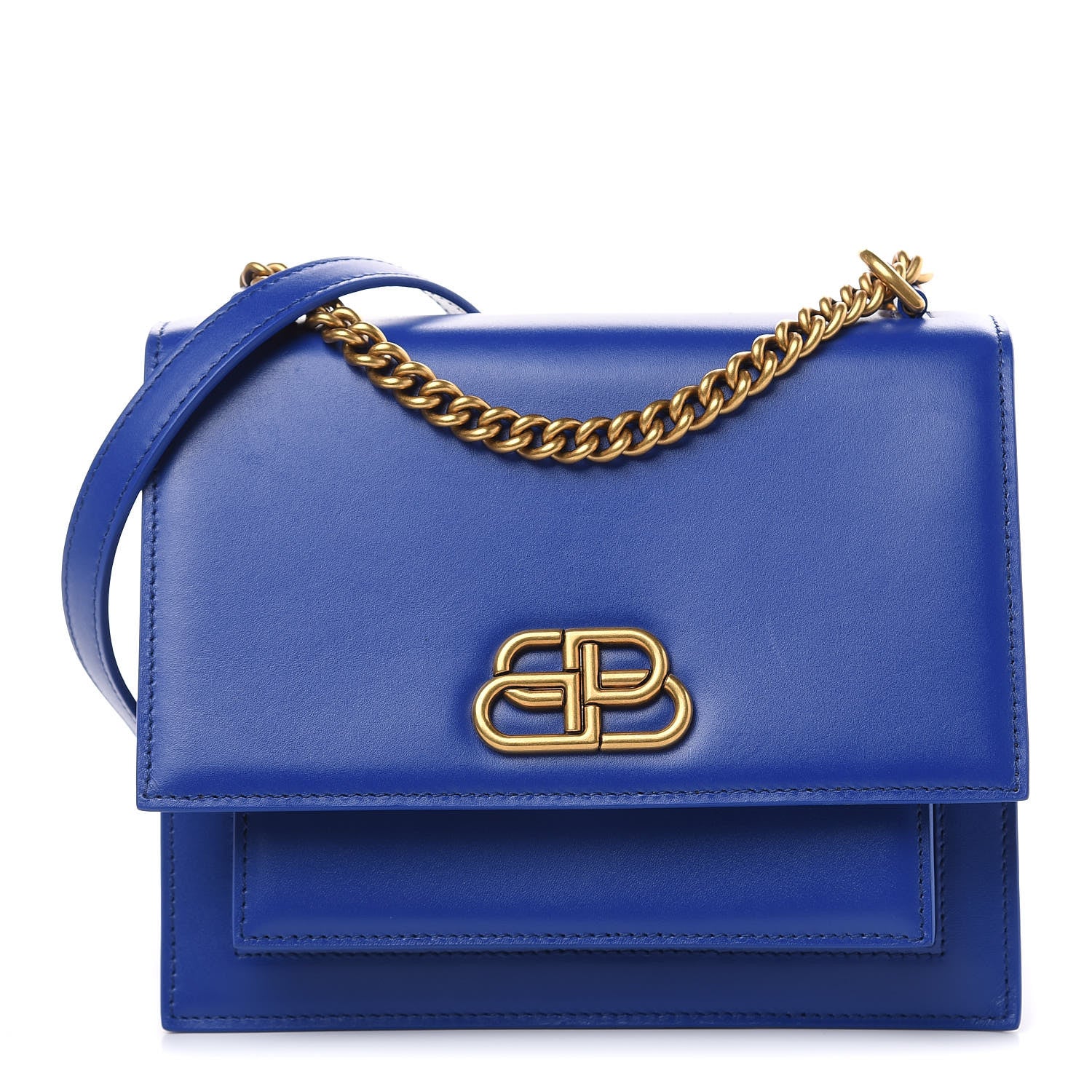 Balenciaga Box Calfskin S Sharp Chain Shoulder Bag Electric Bleu 1 of 10