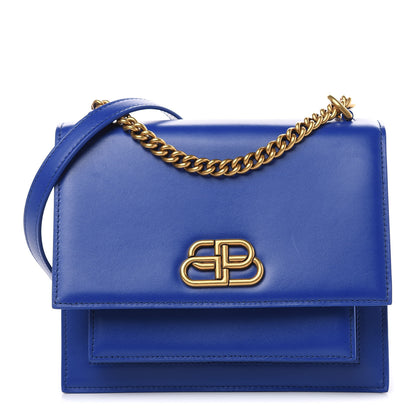 Balenciaga Box Calfskin S Sharp Chain Shoulder Bag Electric Bleu 1 of 10