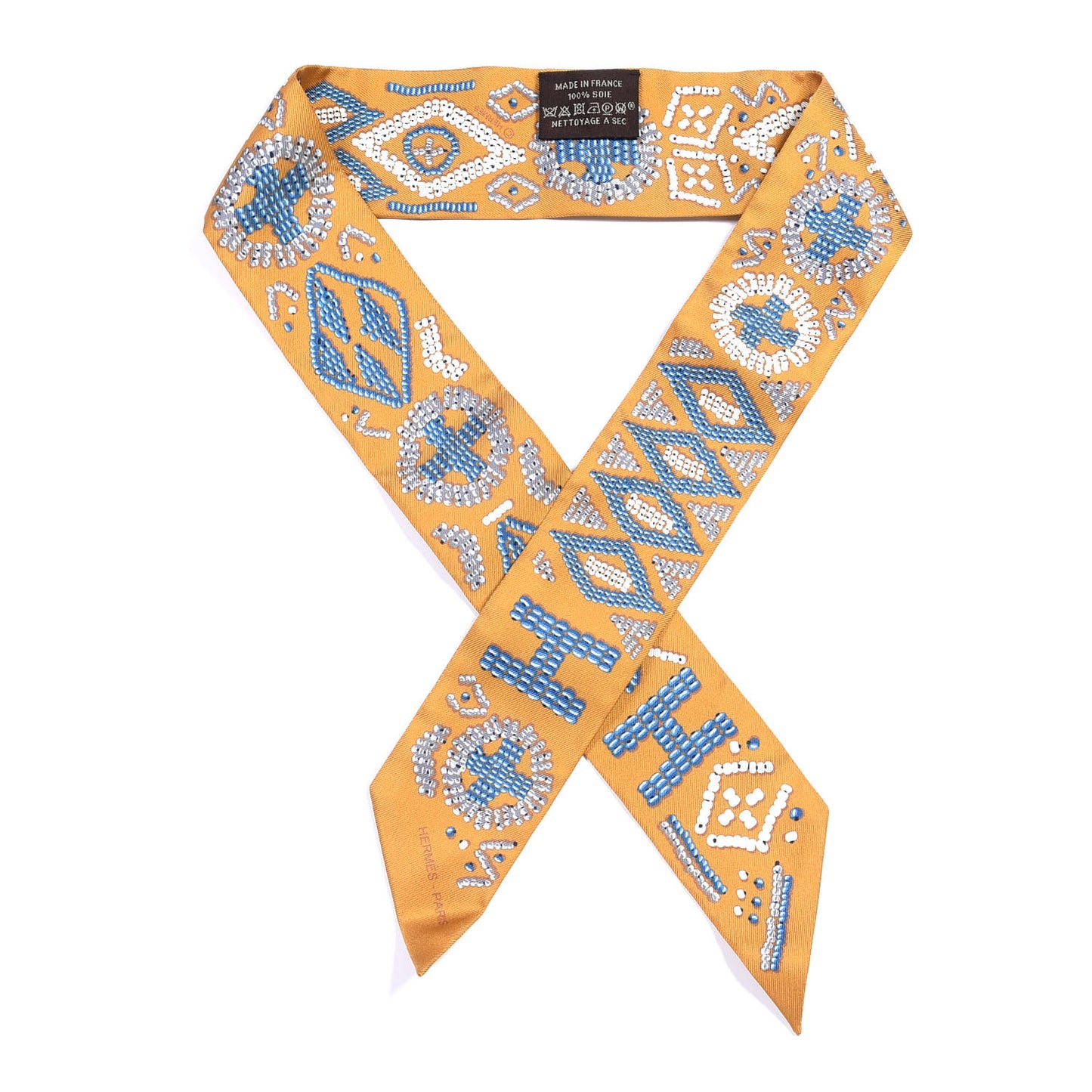 Silk Kelly En Perles Twilly Orange Bleu Gris Perle