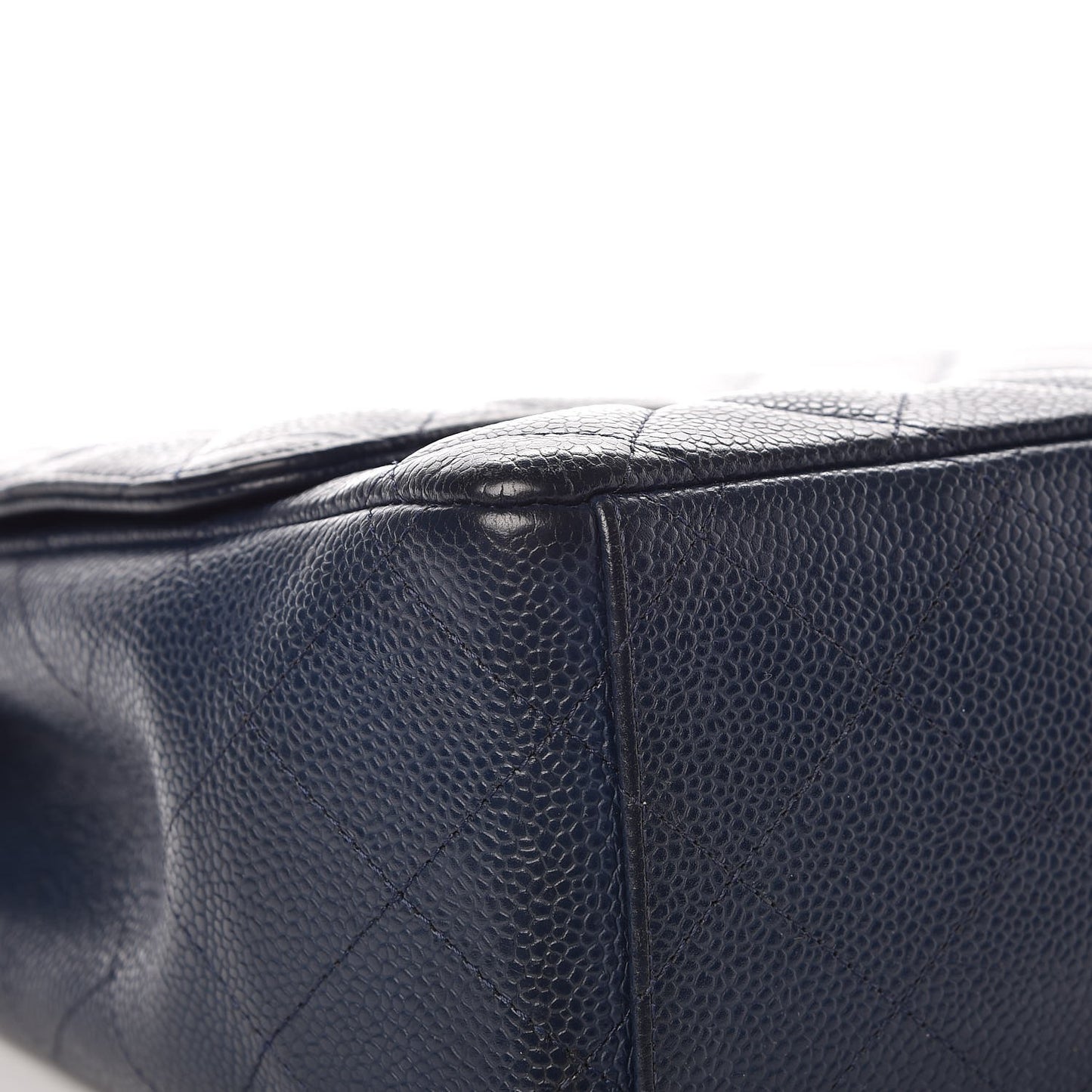 Caviar Quilted Maxi Single Flap Navy