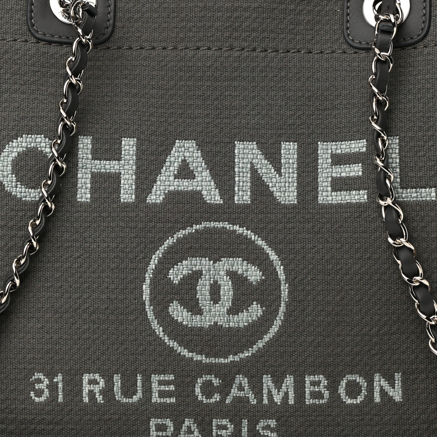 Chanel Mixed Fibers Small Deauville Tote Grey 9 of 12