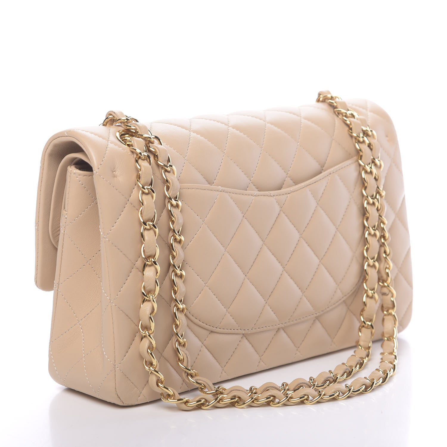 Chanel Lambskin Quilted Medium Double Flap Beige 3 of 11