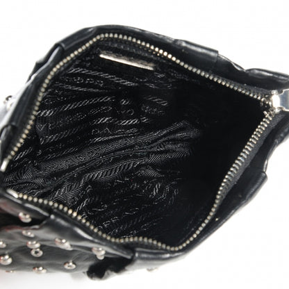 Prada Nappa Grommets Clutch Wristlet Nero Black 9 of 20