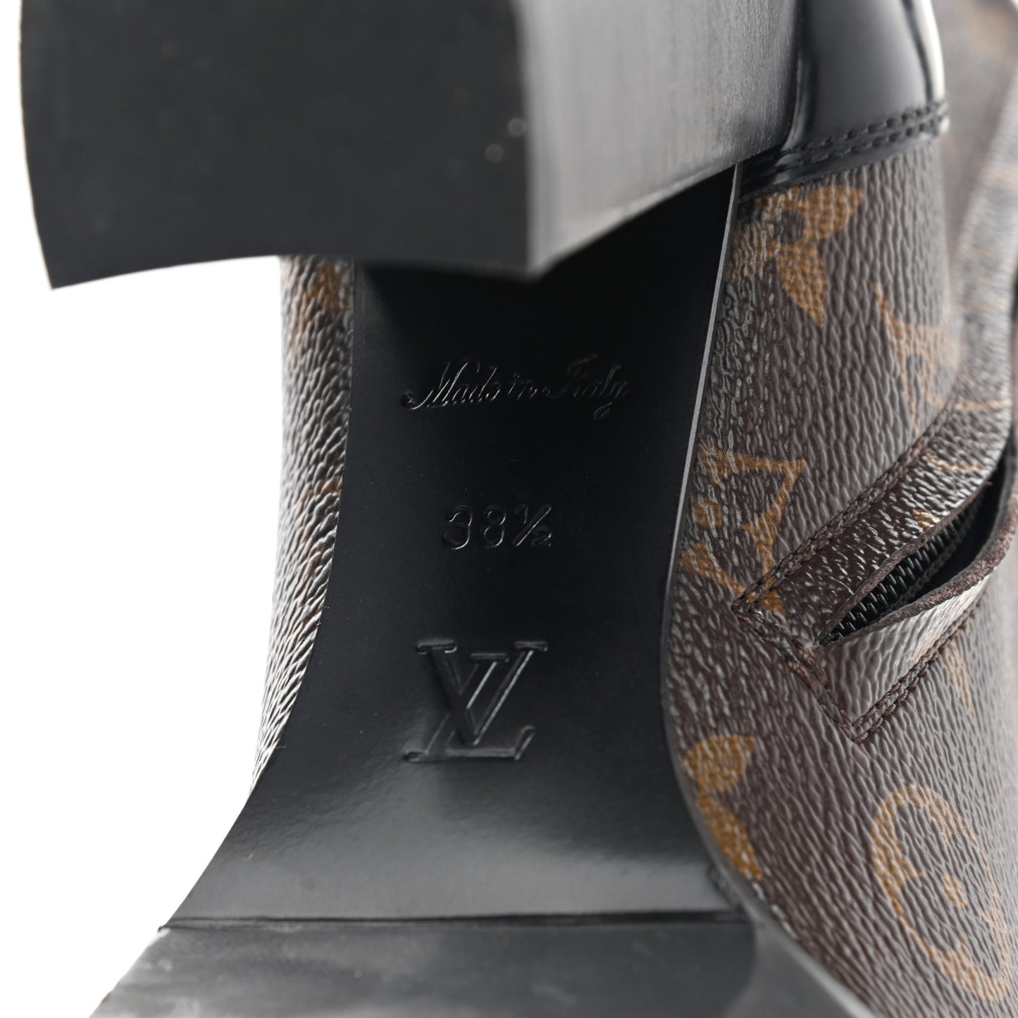 Patent Calfskin Monogram Star Trail Ankle Boots 38.5 Black