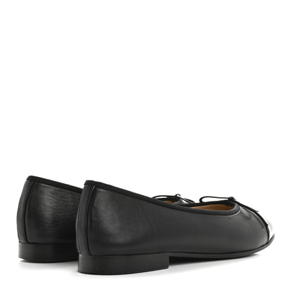 Chanel Lambskin Patent Cap Toe Ballerina Flats 39 Black 5 of 9