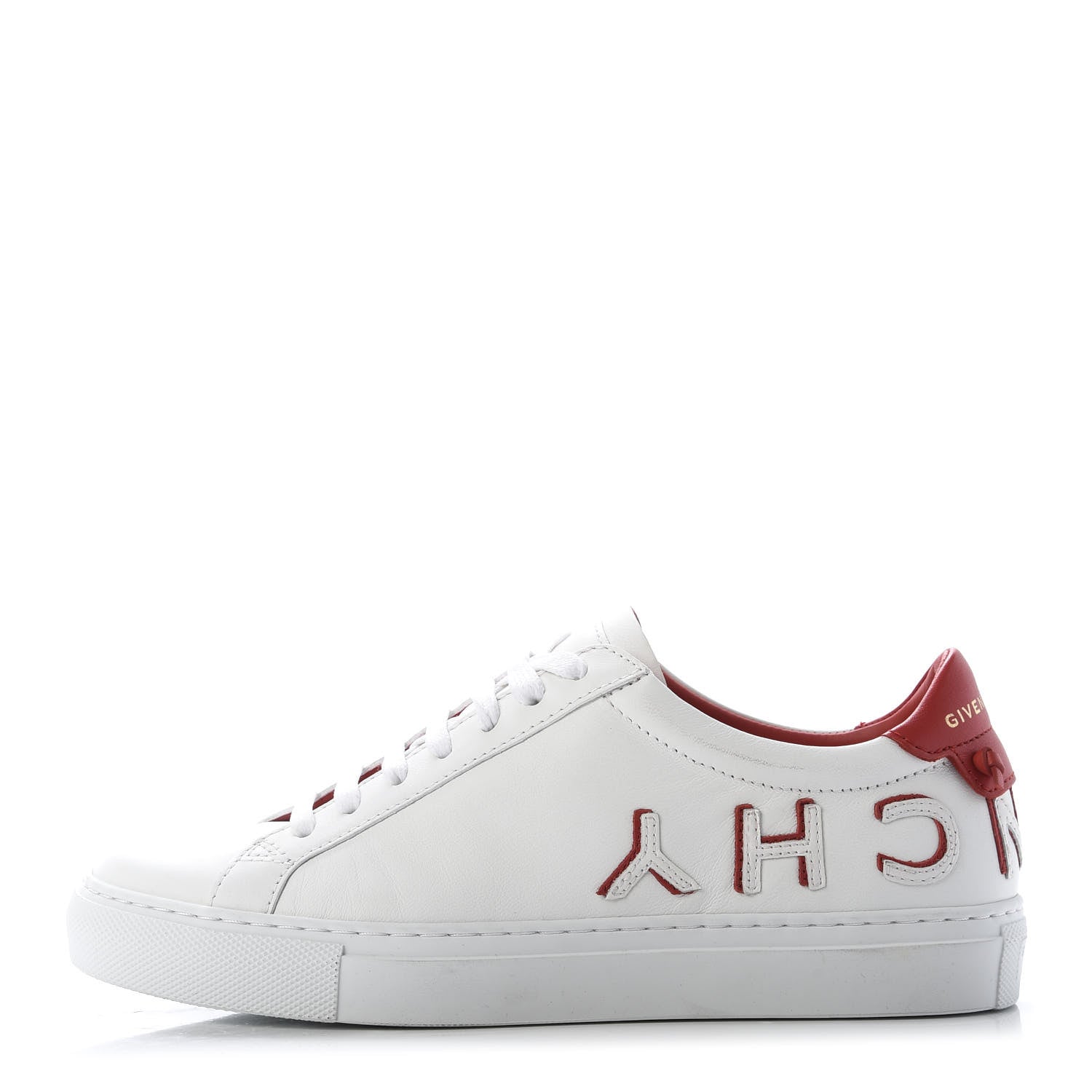 Givenchy Calfskin Reverse Logo Womens Urban Street Sneakers 36.5 White Red 1 of 10