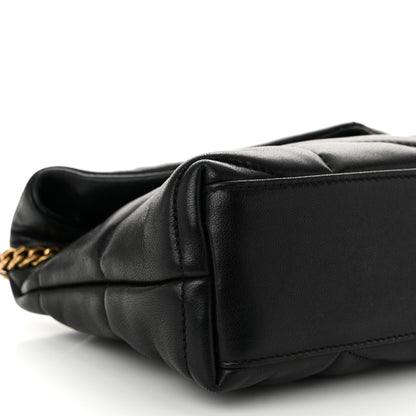 Saint Laurent Lambskin Quilted Toy Loulou Puffer Monogram Chain Satchel Black 9 of 10