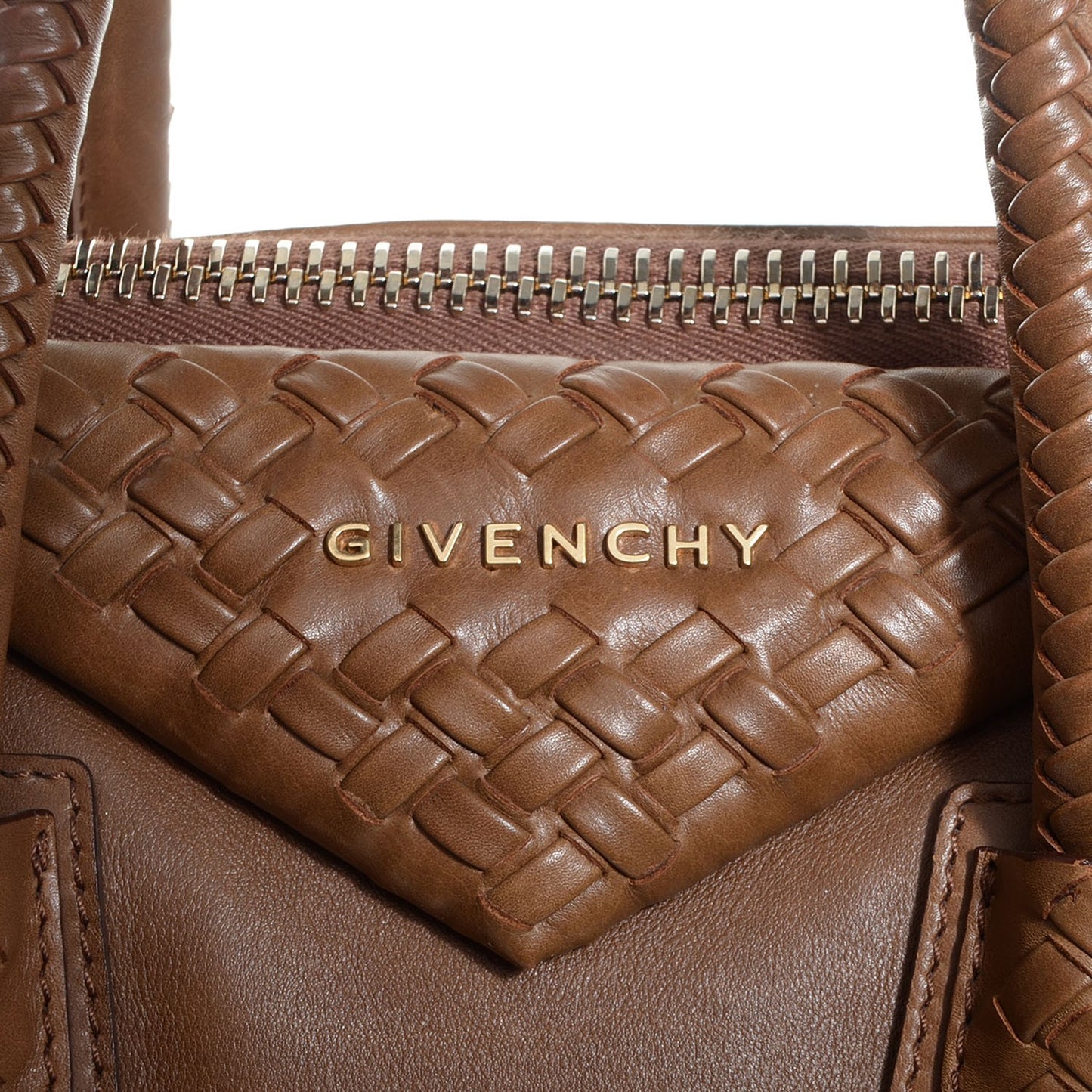 Smooth Calfskin Medium Woven Antigona Hazel