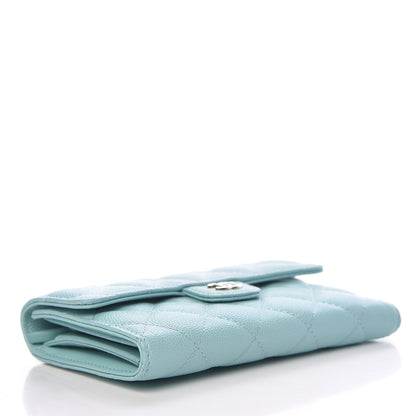 Chanel Caviar Quilted Medium Flap Wallet Light Blue 4 of 10