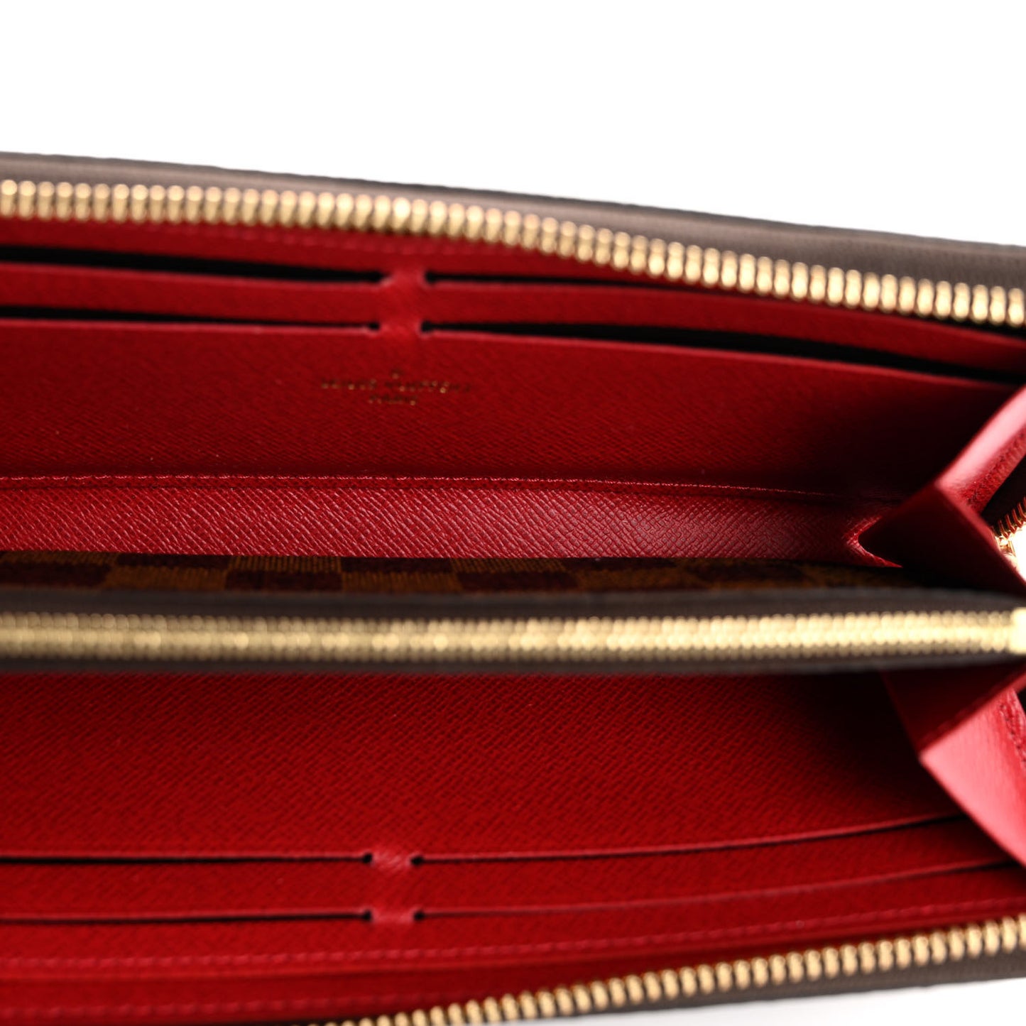 Damier Ebene Clemence Wallet Cherry