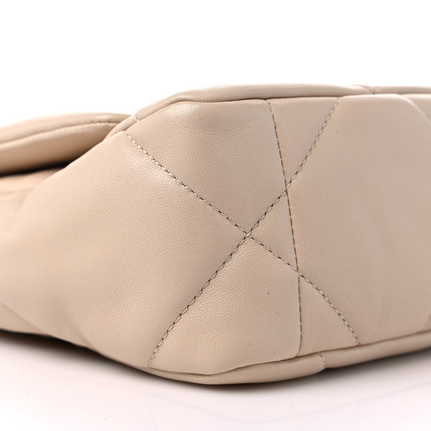 Lambskin Quilted Medium Chanel 19 Flap Light Beige