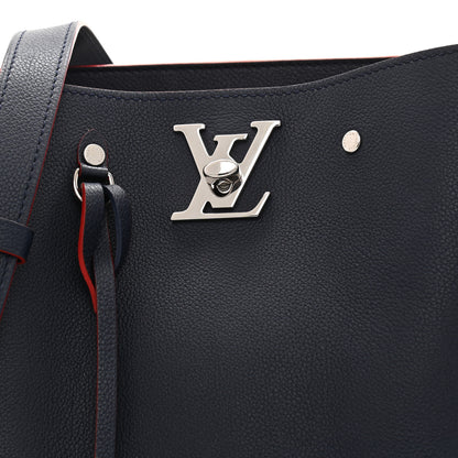 Louis Vuitton Soft Calfskin Braided Lockme Bucket Marine Rouge 8 of 10